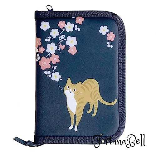 大西賢製販 Abeille おくすり手帳ケース ネコ 梅 サイズ：約W13.5 D2 H19 AME-2202