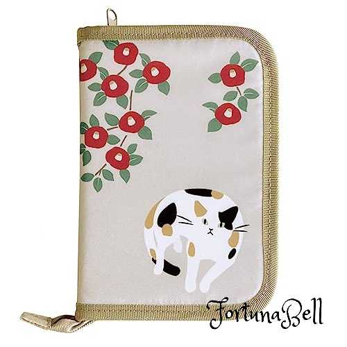 大西賢製販 Abeille おくすり手帳ケース ネコ 椿 サイズ：約W13.5 D2 H19 AME-2203