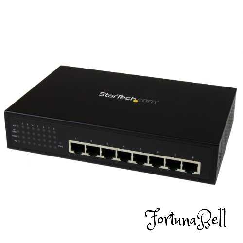 StarTech.com 8ポートギガビット(1000Base-T)対応アンマネージスイッチ 7ポートPoE給電(Power over Ethernet)対応スイッチングハブ IES81000POE