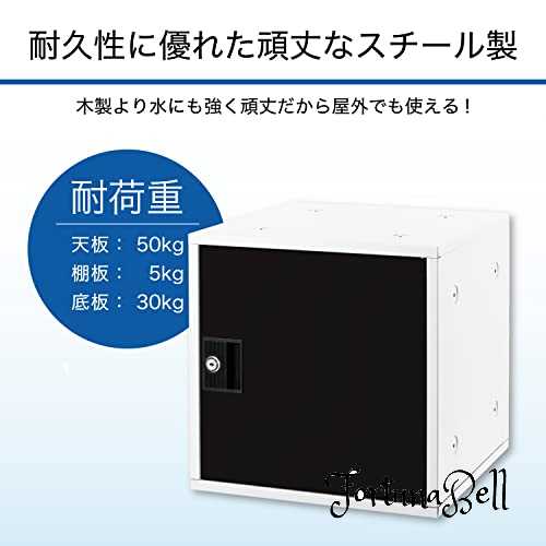 色:ブラック アスカ ミニロッカー 組立式ボックス シューズ対応 SB800BK スタッキング可 下駄箱 ブラック 350*350*350mm [2]
