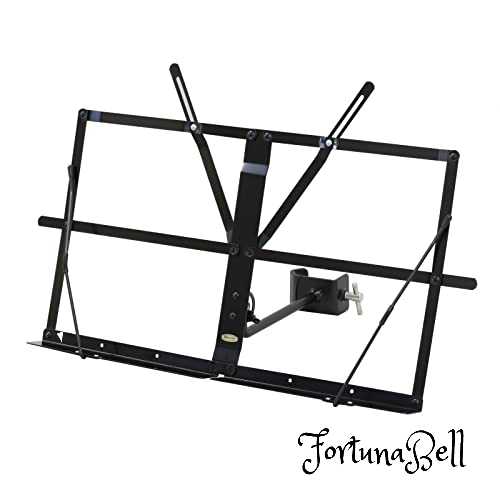 取り付け最大経:φ30mm、アーム長:150mm譜面部有効高さ:285mm、譜面部有効幅:470mm譜面部高さ:235mm、譜面部幅:408mm、譜面部厚み:29mm、譜面押さえ長:110mm折りたたみサイズ:420 x 85 x 78mm重量:610g