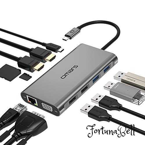 USB C nu 11-in-1 gvfBXvC Omars USB Type C nu HDMI hbLOXe[V ϊA_v^yfA 4K HDMIo̓|[g / 1080P VGA|[g/ PD 100W }[d|[g / 1Gbps C[Tlbg / 4