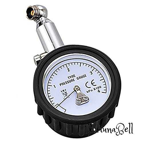 用途 携帯や収納に便利なコンパクトタイプのエアゲージ 仕様1 測定可能範囲:0-400kPa(※200kPaは2.00kgf/cm2に相当) 仕様2 メーターパネル径Φ50mm 仕様3 ヘッドの口金(チャック)部が回転し、差込み角度も90度だから、ホイールの干渉を避けやすい。 仕様4 針が計測位置で止まるため、読み取りやすくなっています。リリースバルブ付き。