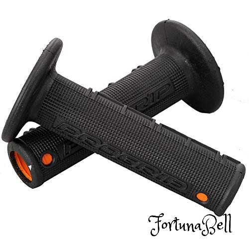 デイトナ(Daytona) PROGRIP(プログリップ) バイク用 グリップ ハンドル径φ22.2(オフロード)用 120mm 耐振ゲル エンド貫通 799タイプ ブラック/オレンジ 98148