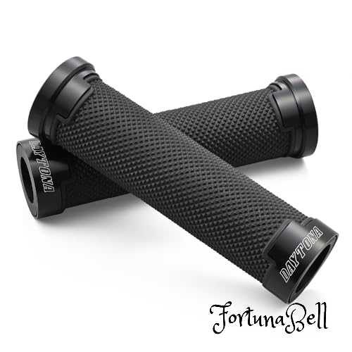 色：ブラック デイトナ(Daytona) グリッピーグリップ バイク用 グリップ ハンドル径φ22.2用 125mm エンド貫通 アルミリング