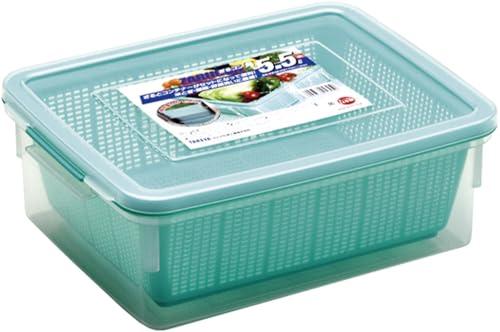 樂天商城 - タケヤ化学工業 TAKEYA ざるコン 角 5.5L ざる・コンテナセット 積み重ねOK グリーン 排水スリット設計