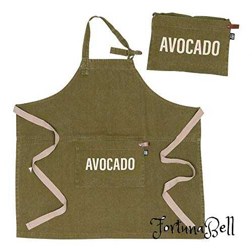 色：アボカド テクノプライム(Techno Prime) アンドパッカブル エプロン オシャレ収納 80*80cm ロゴ ア..