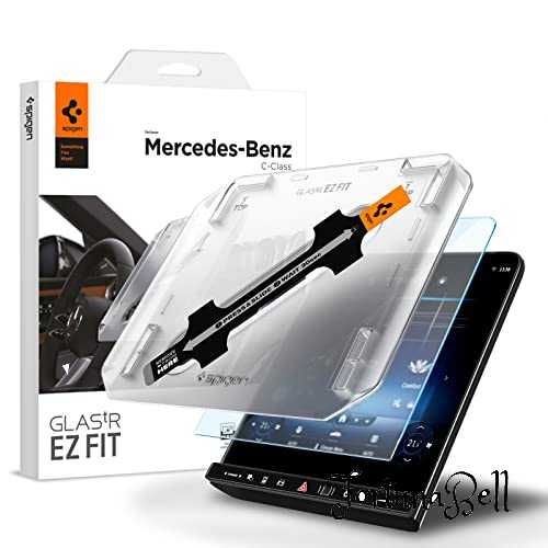 Spigen EZ Fit ガラスフィルム メルセデス ベンツ Cクラス 2022年 W206 用 貼り付けキット付き アンチグレア加工 Mercedes Benz cクラス 2022 対応 さらさら AG 保護 フィルム 1枚入