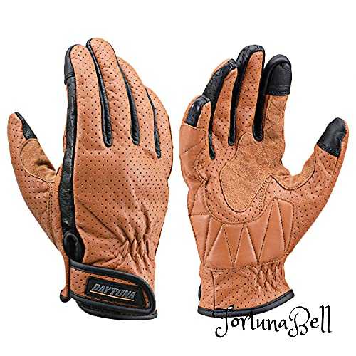 色：ブラウン サイズ：L デイトナ(Daytona) バイク用 グローブ 春夏秋 本革(牛革) スマホ対応 カウレザー パンチングメッシュ スタンダードグローブ HBG-129 ブラウン Lサイズ 18905