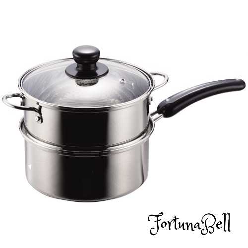 サイズ：2段18cm(片手) パール金属 NEWだんらん ステンレス製 ガラス蓋付片手2段蒸し器 18cm H-5874