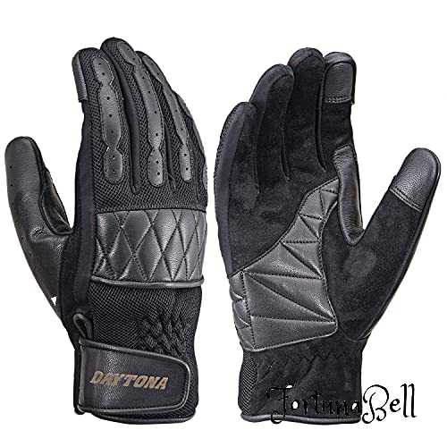 色：ブラック サイズ：L デイトナ(Daytona) バイク用 グローブ 春夏 本革(ヤギ革) スマホ対応 カフェメッシュグローブ HBG-065 ブラック Lサイズ 19958