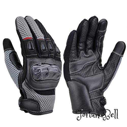 色：グレー サイズ：L デイトナ(Daytona) バイク用 グローブ 春夏 手のひら本革(ヤギ革) カーボンプロテクター スマホ対応 カーボンメッシュグローブ DG-003 グレー Lサイズ 32438