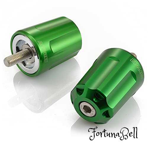 色：グリーン デイトナ(Daytona) アルミビレット バイク用 バーエンド カワサキ M8タイプ(ZRX1200DAEG Ninja250 など) ヘビーウエイトバーエンド リボルバー グリーン 17268