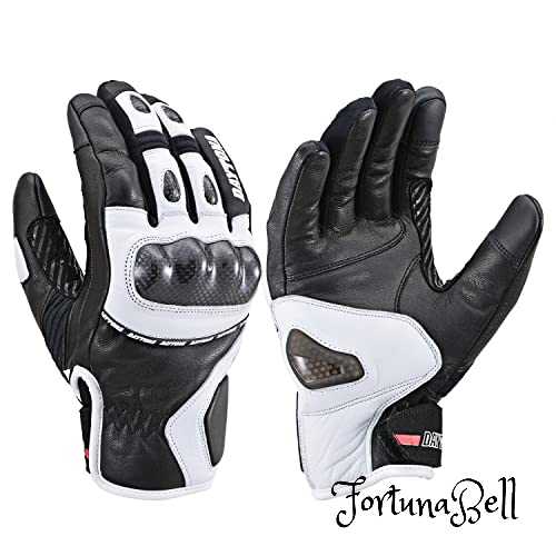 色：ホワイト サイズ：L デイトナ(Daytona) バイク用 グローブ 秋冬 本革(ヤギ革) 防水 防風 カーボンプロテクター スマホ対応 AWスポーツショートグローブ HBG-058 ブラック/ホワイト Lサイズ 2217