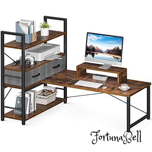 色：ビンテージ ODK ローデスク パソコンデスク ロータイプ 幅120cm 奥行70cm 引き出し付き モニター台付き ゲーミングデスク pcデスク 4段収納ラック付き 左右入れ替え対応 ローテーブル 省ス