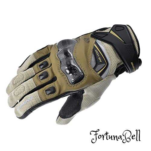 色：ベージュ サイズ：3XL [コミネ] バイク用 GK-224 カーボンプロテクトレザーメッシュグローブ Beige 3XL