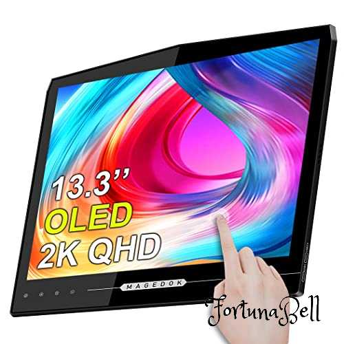 2K 有機elモバイルモニター タッチ Eleduino 13.3インチ OLED モバイルディスプレイ 2560x1440 100% DCI-P3 軽量 薄型液晶パネル ミラ..