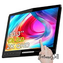 2K 有機elモバイルモニター タッチ Eleduino 13.3インチ OLED モバイルディスプレイ 2560x1440 100 DCI-P3 軽量 薄型液晶パネル ミラーリング スマホ XBOX ONE PS4/5 Switch PC Macなど対応 Type-C/mini HDMI/