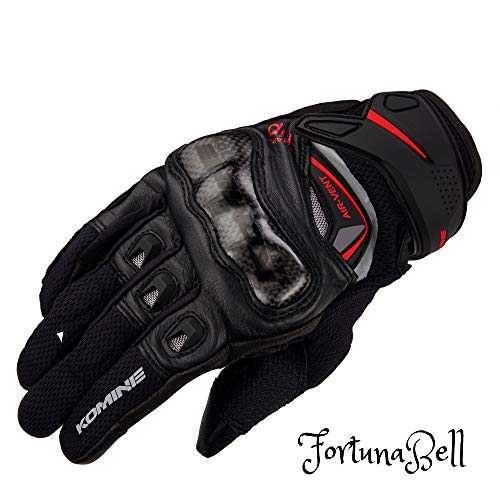 色：ブラック サイズ：L [コミネ] バイク用 カーボンプロテクトレザーメッシュグローブ ブラック L GK-224 春夏秋向け メッシュ素材 プロテクター