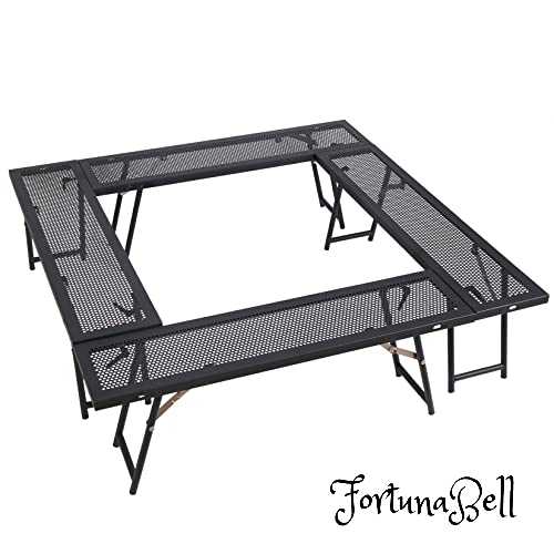 SUN-YE 焚き火テーブル アウトドア 囲炉裏 組み替え可能 収納ケース付 アウトドア アイアン囲炉裏テー..