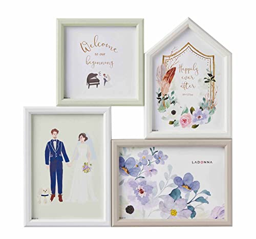 LADONNA フォトフレーム 写真立て 4面 SF15-40 インテリアハウスフレーム ブライダル 多面 おしゃれ