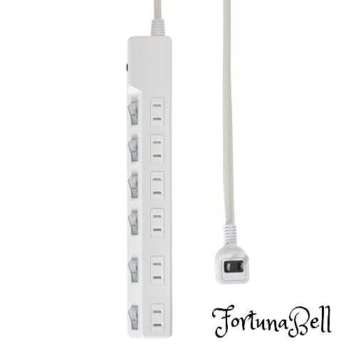 エルパ(ELPA) 耐雷SW付タップ AC125V 15A 6個口 LEDランプ仕様 独立スイッチ 雷から接続機器を守る耐雷サージ付 ブレーカー内蔵 WLK-63B(W)