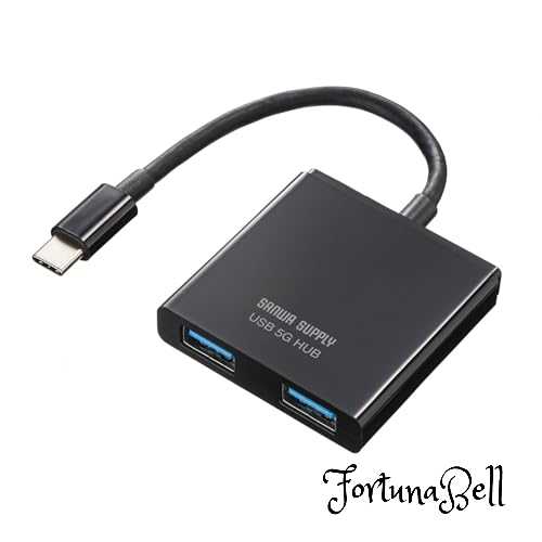 サンワサプライ USB Type-C ハブ A*2/C*1 USB-3TCP9BK
