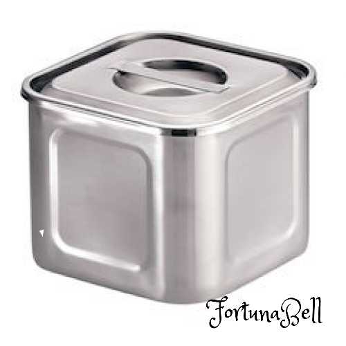 三宝産業 深浅型 角キッチンポット 9cm 18-8 ステンレス 中国 AKK9702