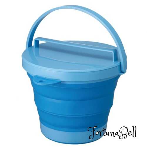 伊勢藤(ISETO) 折りたたみバケツ ソフトバケツ(フタ付き) ブルー 8L 幅32.8*奥行30.0*高さ8.1*25.7cm ..
