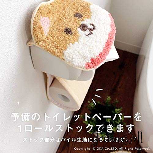 Fortuna Bellのオカ(OKA) ファンディット アニマル トイレットペーパーホルダーカバー ブラウン(豆しば)(動物 ペット マメシバ)｜アングル2