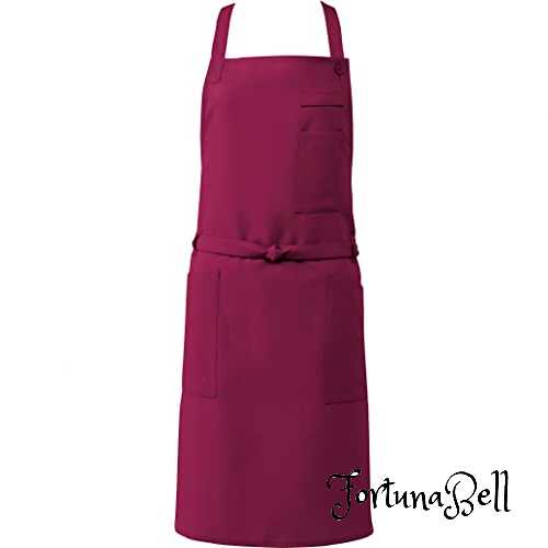 色：C-29ワイン サイズ：Free Size [アルベ] 首掛けエプロン アルべ 胸当てエプロン 首かけ シンプル 6色 涼しい ポケット付 多機能 [制電/制菌] 飲食 カフェ 制服 ARBE BSS101