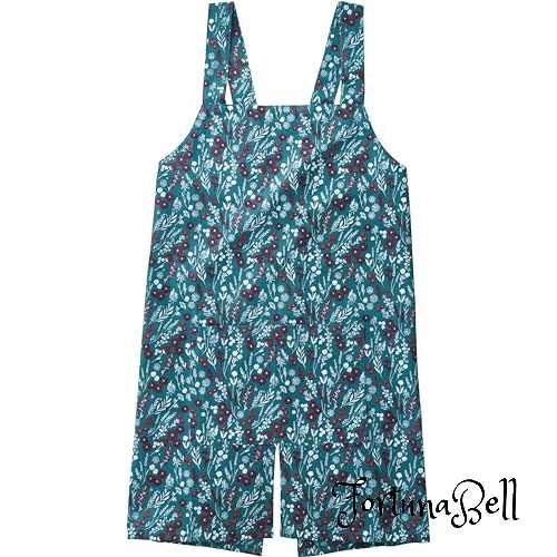 レップ(Rep) habituel(アビチュアル) フィオリ ミトン機能付きエプロン ブルー 着丈73*幅100cm ポケット付き 綿100%使用 洗濯機対応 レディース 女性用 肩掛け バッククロス おしゃれ かわいい 便利