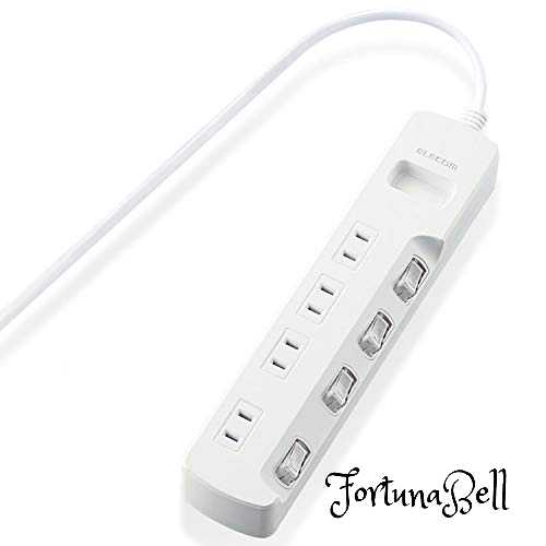 エレコム 電源タップ 個別スイッチ 省エネ ほこり防止シャッター付き スイングプラグ 4個口 3m ホワイト T-E6A-2430WH