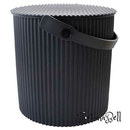 色：ブラック 八幡化成 フタ付きバケツ オムニウッティ ブラック L 10L sceltevie omnioutil ニュート..