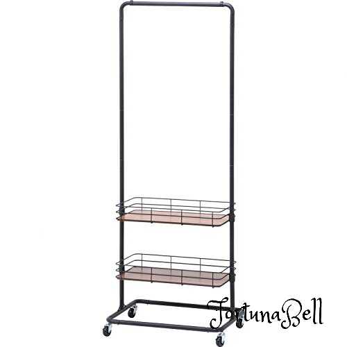 色：ブラック 不二貿易 ハンガーラック 幅60cm 奥行45cm 高さ167cm ブラック 棚付き キャスター付き ビクター 16698