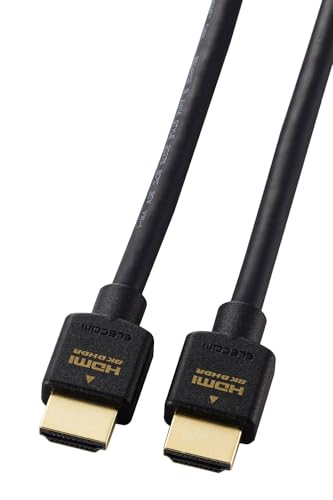 最大8K/60Hzの解像度に対応した、認証済みのウルトラハイスピードHDMI(R)ケーブルです。1本のケーブルで、映像信号と音声信号をデジタルのままで高速伝送するだけでなく、イーサネット信号の双方向通信を実現します。100Mbpsのイーサネット通信を実現する、HEC(HDMIイーサネットチャンネル)に対応しています。eARC対応により、高ビットレート(192kHz/24bit)と、非圧縮の5.1chと7.1ch音声に対応した迫力あるオブジェクトベースオーディオを再生可能です。最大8K(7680*4320px)/60Hz、4K(3840*2160px)/120Hzの解像度に対応しています。