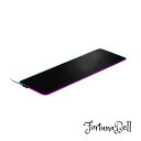 SteelSeries ゲーミングマウスパッド 2ゾーン RGB イルミネーション 9cm*30cm*0.4cm QcK Prism Cloth XL ブラック