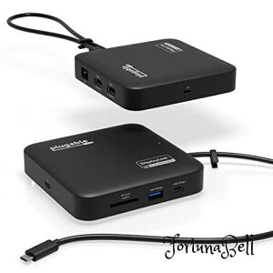 Plugable 7-in-1 USB-C ドッキングステーション デュアル HDMI 対応、Windows、Mac システム用 - USB4 Thunderbolt または USB-C ポート接続、100W PD、HDMI x2、USB-C x1、ギガビット・イーサネット x1、USB 3.0 x1、SD