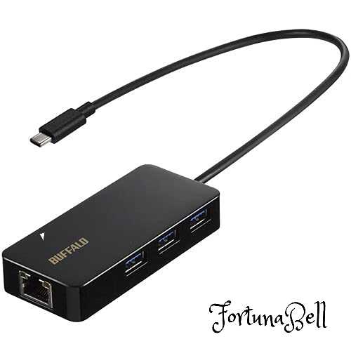 BUFFALO Giga対応 Type-C LANアダプター ハブ付 ドッキングステーション ブラック LUD-U3-CGHBK