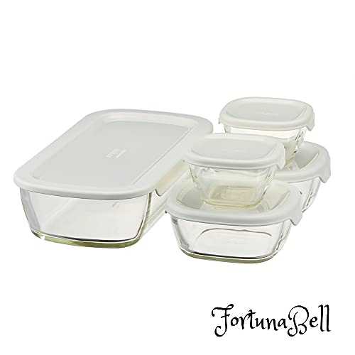 HARIO(ハリオ) スタッキング耐熱ガラスコンテナ*ミニ角小鉢 5個セット KSTL-3508-OW