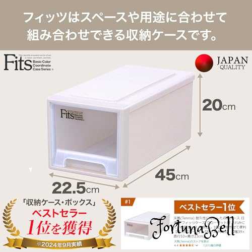 色:01_カプチーノ サイズ:01_小物 天馬 収納ボックス フィッツケース 小物収納 幅22.5*奥行45*高さ20cm 収納ケース たわみにくい 小物入れ 衣装ケース 色 カプチーノ サイズ ワイドハーフ [2]
