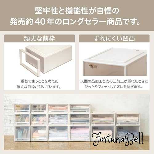 色:01_カプチーノ サイズ:01_小物 天馬 収納ボックス フィッツケース 小物収納 幅22.5*奥行45*高さ20cm 収納ケース たわみにくい 小物入れ 衣装ケース 色 カプチーノ サイズ ワイドハーフ [3]