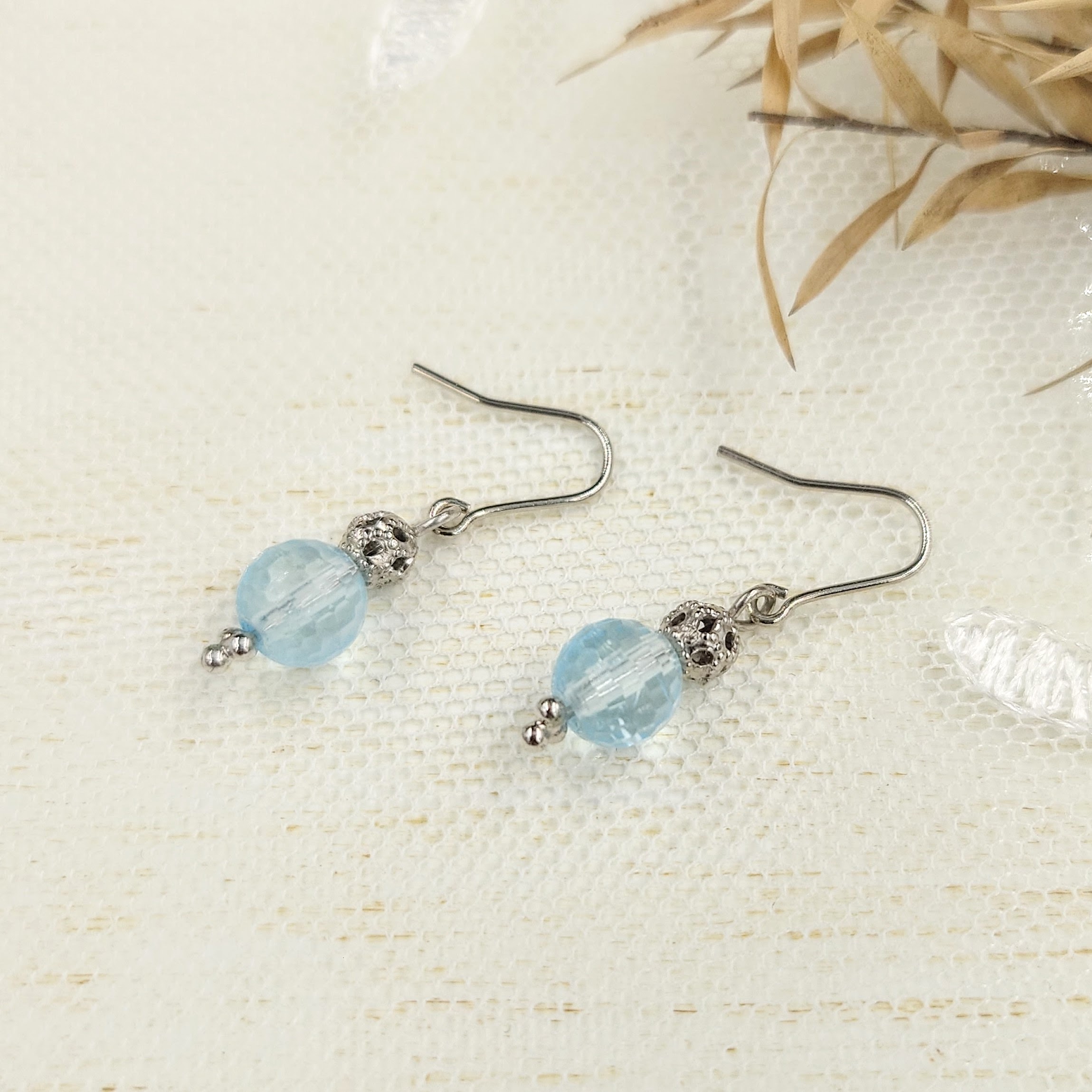 天然石 ブルートパーズ ピアス