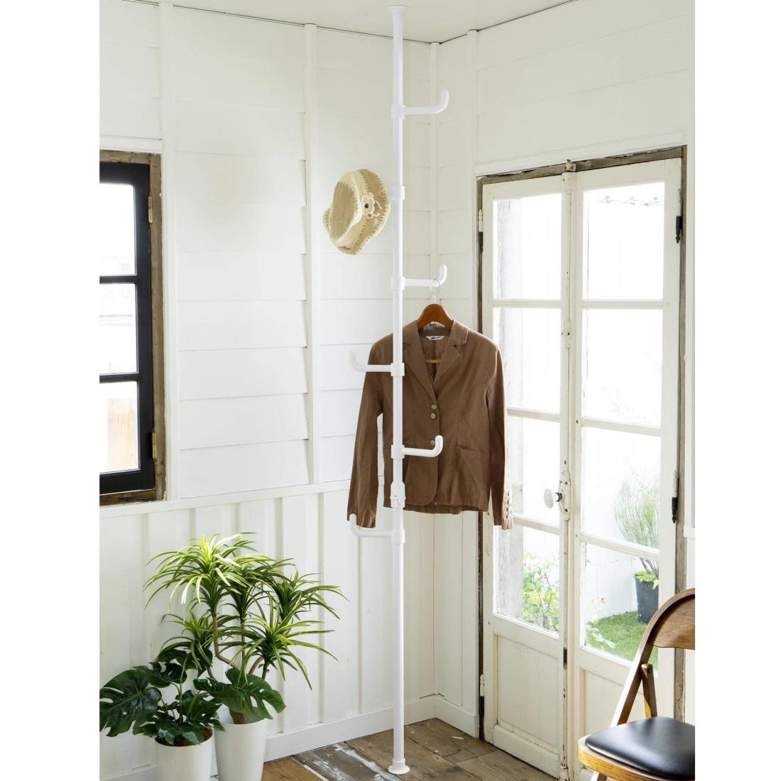 山善(YAMAZEN) 突っ張り ラック ポールハンガー 全体耐荷重30kg ワンタッチ突っ張り (実用新案取得済) ..