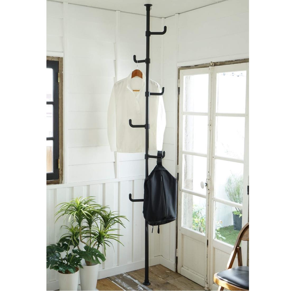 山善(YAMAZEN) 突っ張り ラック ポールハンガー 全体耐荷重30kg ワンタッチ突っ張り (実用新案取得済) ..