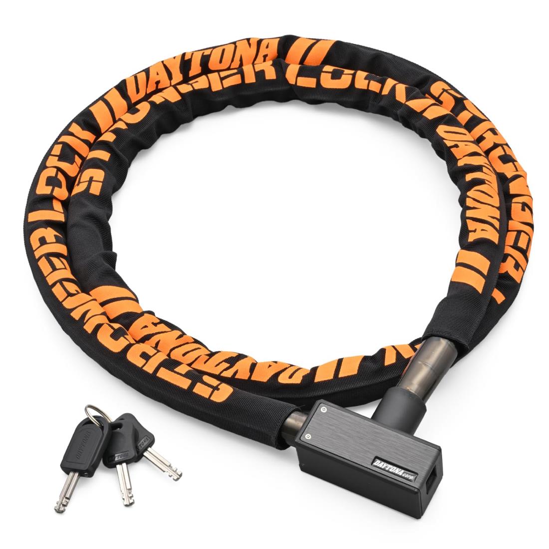 デイトナ(Daytona) バイク用 ワイヤーロック φ20mm ストロンガースチールリンクロック 鍵タイプ 1800mm ブラック 97663