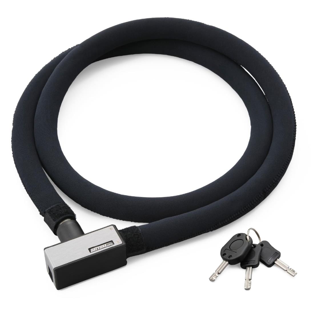 デイトナ(Daytona) バイク用 ワイヤーロック φ20mm ストロンガースチールリンクロック 鍵タイプ 1800mm シルバー 97662