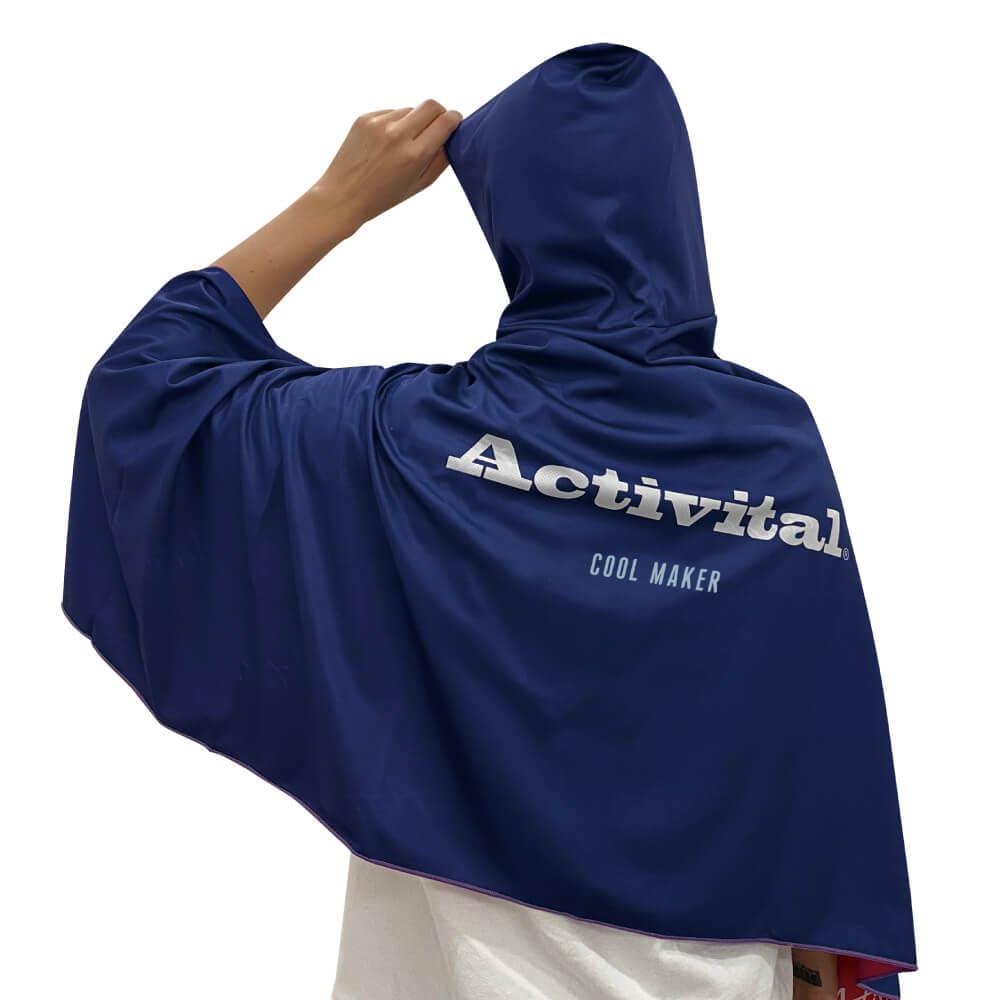 [Activital] アクティバイタル COOL MAKER クールメイカー 冷却タオルポンチョ スポーツネイビー 肌温..