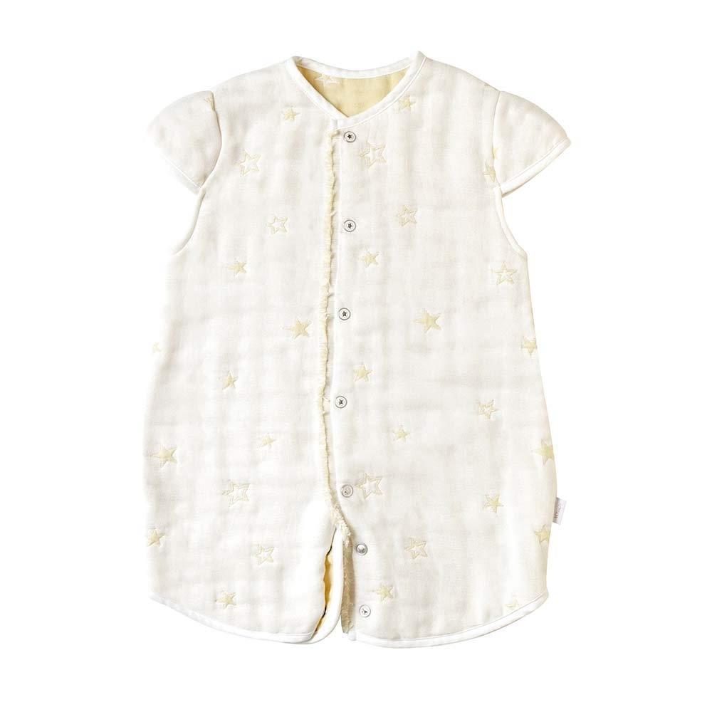 10mois(ディモワ) ふくふくガーゼ(6重ガーゼ) 2wayベビースリーパー 袖付き コットン100% エクリュ 着..