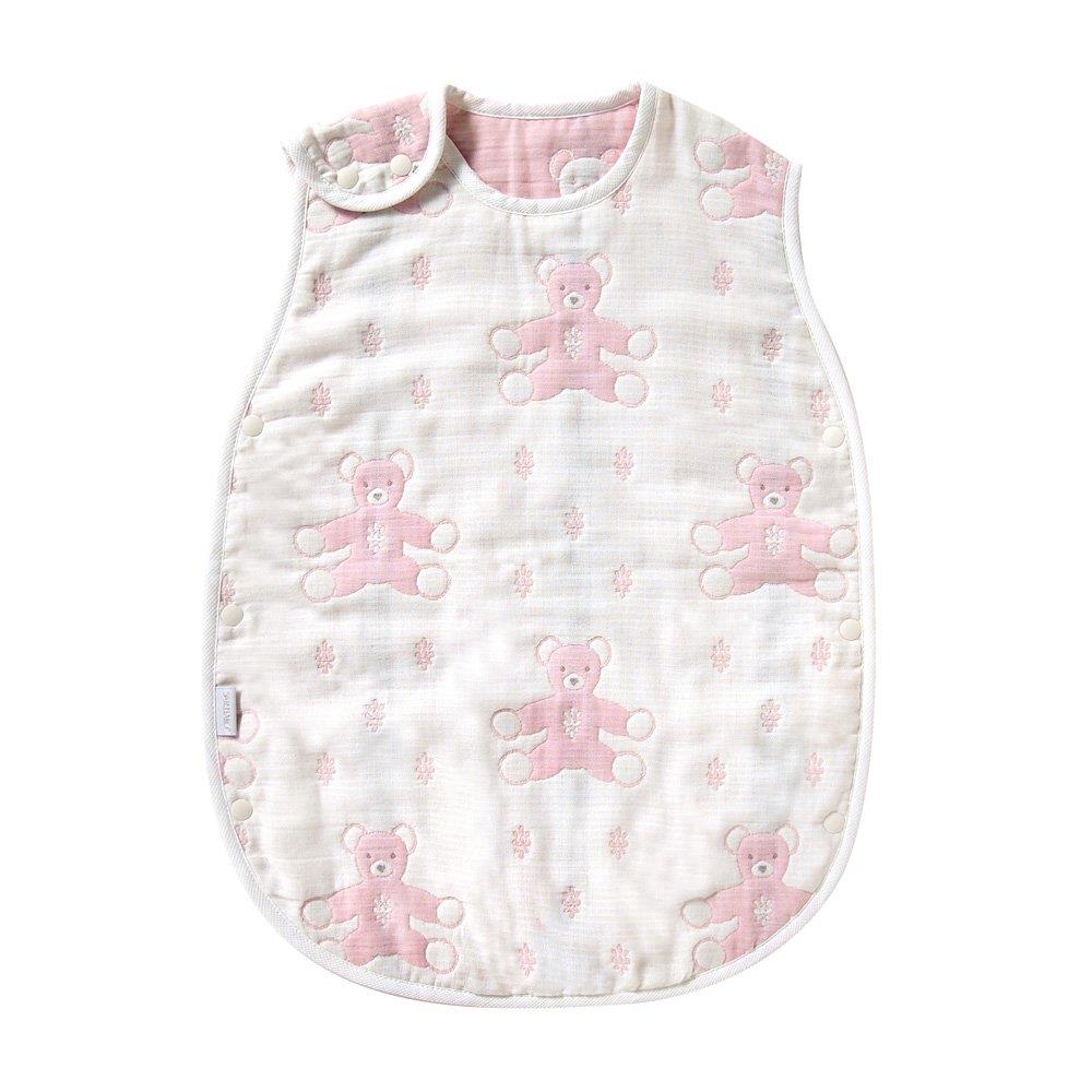 10mois(ディモワ) - SOULEIADO ふくふくガーゼ(6重ガーゼ) ベビースリーパー コットン100% モン・ヌヌース ピンク 着丈58cm 新生児~3歳頃までのサムネイル